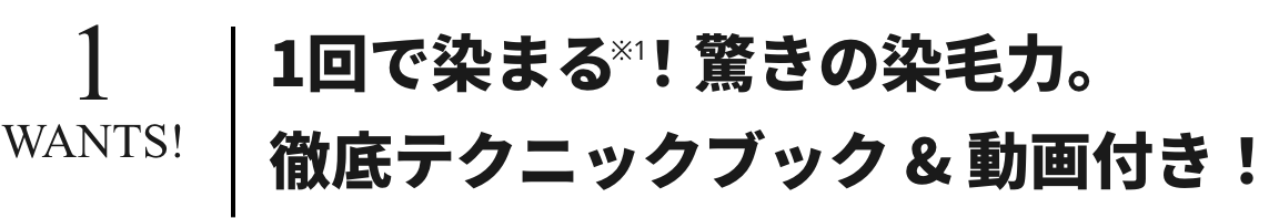 1回で染まる!驚きの染毛力。徹底テクニックブック & 動画付き!