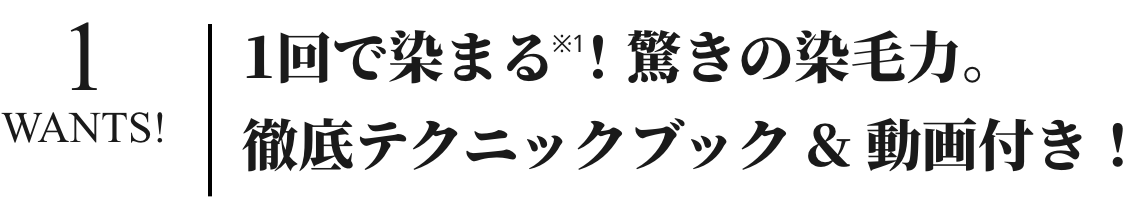 1回で染まる!驚きの染毛力。徹底テクニックブック & 動画付き!